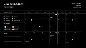 Calendario de contenidos Plantilla 2025